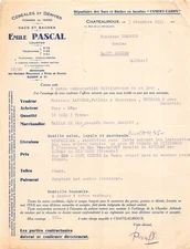 1935 CEREALES ET DRIVES EMILE PASCAL A CHATEAUROUX - M. CHAGNON A SAINT DESI