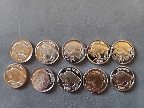 Lot Of 10 Buffalo/Indian Head Silver 1 Gram Bullion Bars .999 Silver Bars