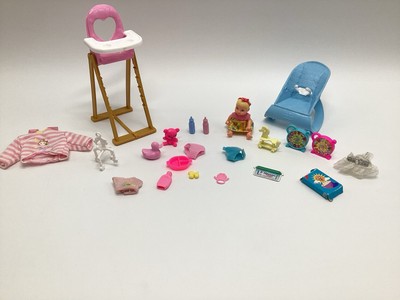 Barbie Happy Family Baby Doll And Accessories Lot Krissy High Chair Toys Clothes