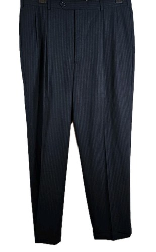 Brooks Brothers Wool Blazer Pants Suit Men 41R Navy 38 Waist Pinstripe Office - Picture 9 of 12