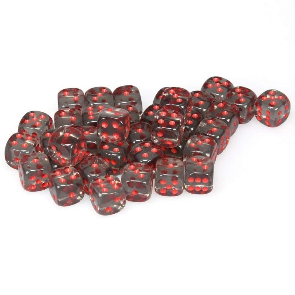 Chessex D6 12mm Smoke w/Red (36) (CHX 23818) - Image 2 of 3