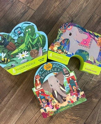 Crocodile Creek Kids Floor Puzzle Bundle Lot   Backyard Bugs, Jungle & Day at th