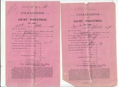 Lot of 2 Chambers of Court 1897-98  Legal Forms P.E. Pendergast New York