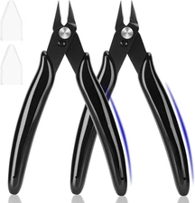 2 Pack Flush Cutters Precision Micro Wire Cutters for Jewelry Crafts&Electronics