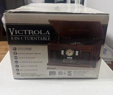 Victrola Aviator 8-in-1 Bluetooth Record Player in Mahogany - OPEN BOX - NEW
