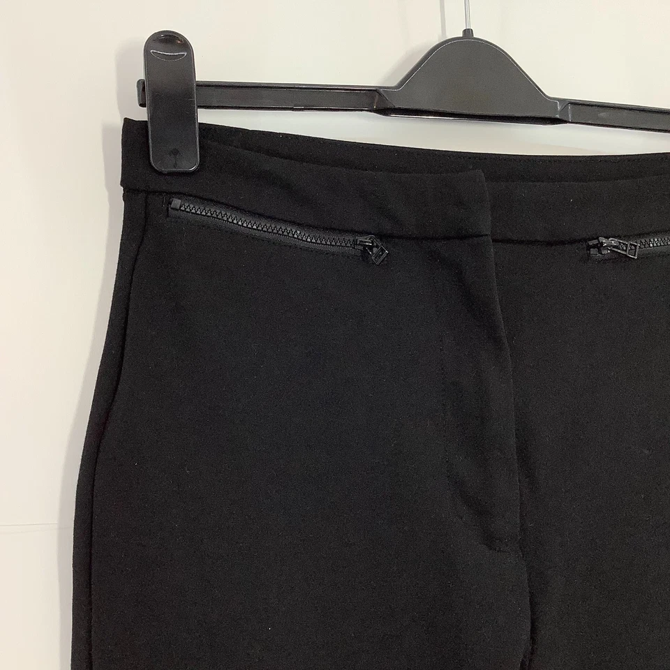 Black Skinny Ponte Style Trousers Zips Womens size 10 work office smart wear - Image 2 of 4