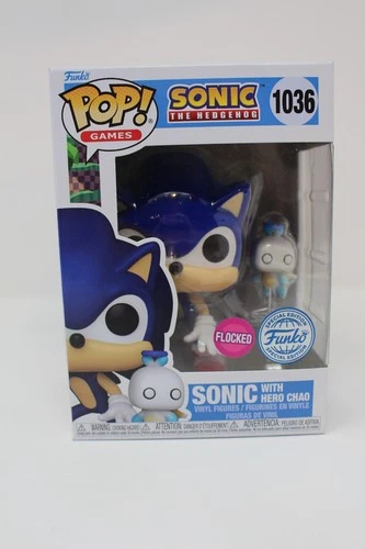 Sonic The Hedgehog #1036 Sonic with Hero Chao Funko Pop! Flocked