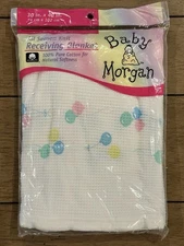 Vintage Baby Morgan Waffle Receiving Blanket Balloons 30 X 40" Cotton USA NEW