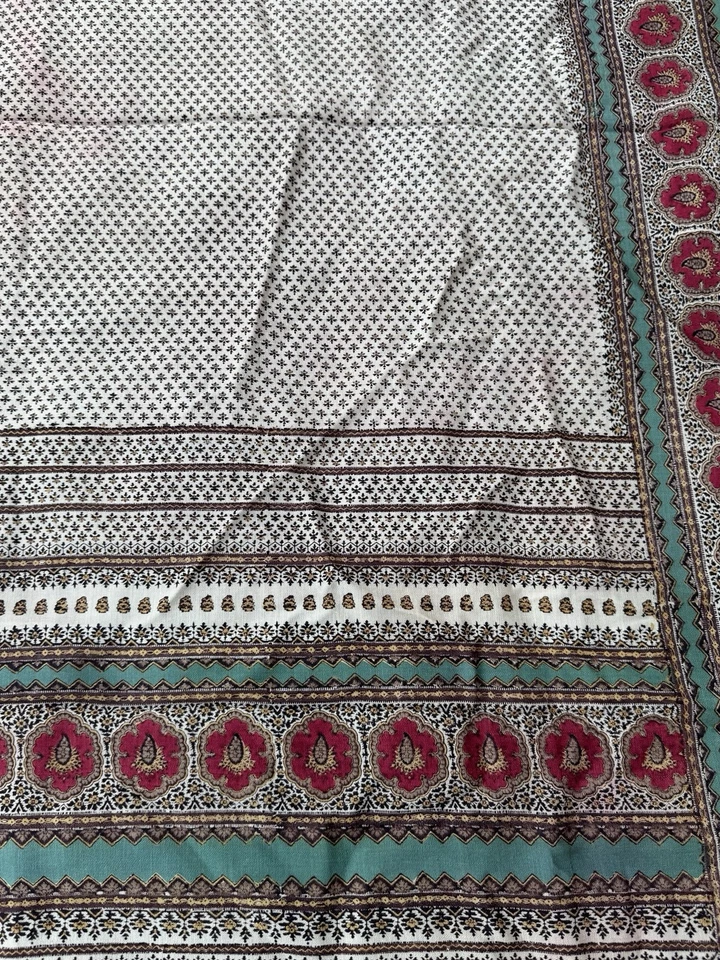 Xale antigo estilo caxemira francês estampado paisley 61 X 132 polegadas - Imagem 3 de 4