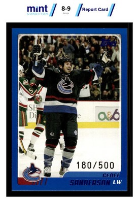 2003 TOPPS TRADED & RCS GEOFF SANDERSON TT79 BLUE 180/500 CANUCKS MCG 9