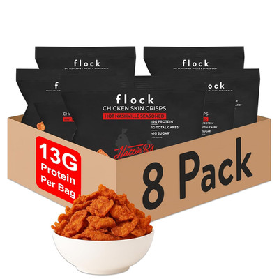 Flock Keto Chicken Skin Chips   | Hattie B'S Nashville Hot Flavor | Low Carb, Hi