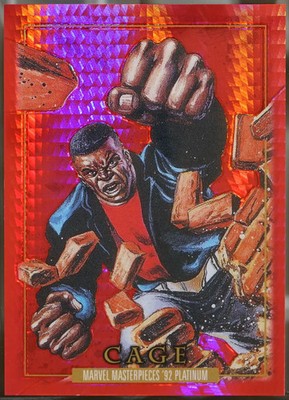 2024 Upper Deck Marvel Masterpieces '92 Platinum - Red Prism Cage #17 NM