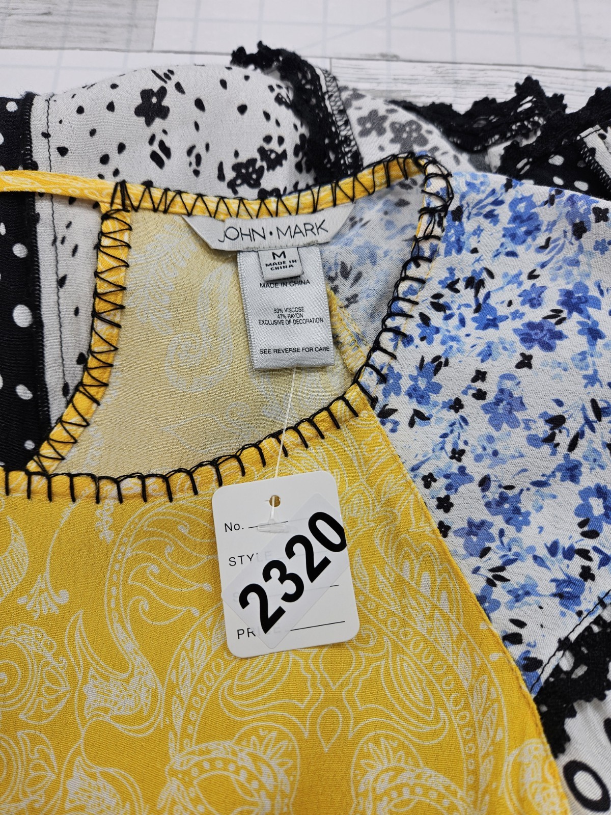 John Mark Patchwork Peasant Blouse Boho Crochet W… - image 10