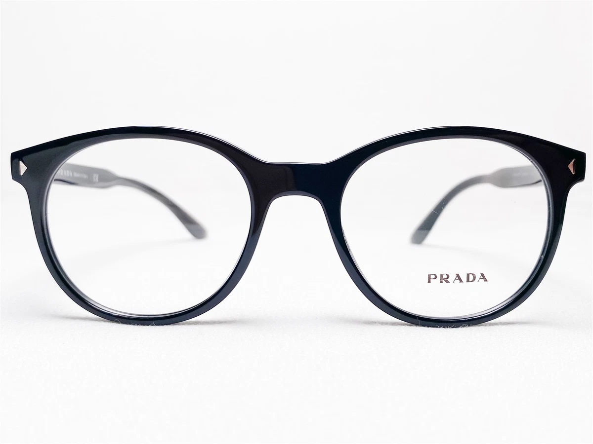PRADA VPR06P 1AB-101 Black Oval Eyeglasses 52-18 140 Case Box Cloth Prada Eyeglasses Frame VPR06P JAJ-101 BURGUNDY /PINK 50-18  main image 2