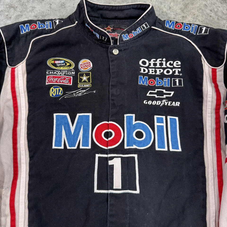 JH Design Mobil 1 Racing Jacket Mens 2XL NASCAR Sponsor Embroidered Coat - Image 2 of 4
