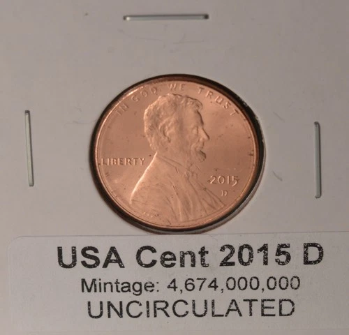 2015-D Lincoln Shield Cent — photo from the most recent tracked eBay sale
