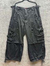 Tripp Nyc Studded Convertible Drawstring Gothic Cargo Pants Black Mens Size XL