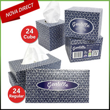 3ply Facial Tissues Gentille Boxes 24 Pk Super Soft Strong Regular or Cube Box