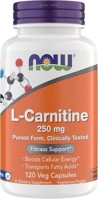 Now Supplements, L-Carnitine 250 mg, 120 Vegetarian Capsules, Kosher, Non-GMO