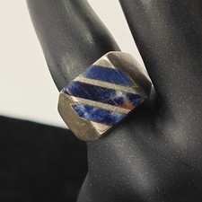Vintage Mexico Taxco Ring 925 Sterling Silver Lapis Lazuli Sz 6