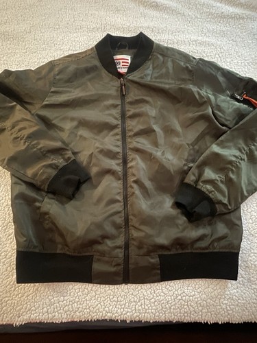 Chaqueta de bombardero Y2K Phat Farm para hombre grande verde militar ligera años 90 vintage 3XL