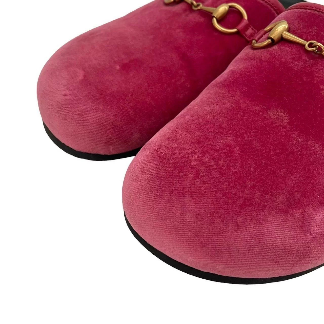 GUCCI 499015 Shoes Sandals Loafers Shoes GHorsebit Velor Pink [Size 36 (approx. thumbnail 4