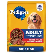 Adult Dry Dog Food, Complete Nutrition, Grilled Steak Vegetable Flavor, 40 Lb.