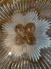 INDIANA GLASS COMPANY FLORAL SUNBURST CAKE PLATE/SERVING PLATTER — photo 2