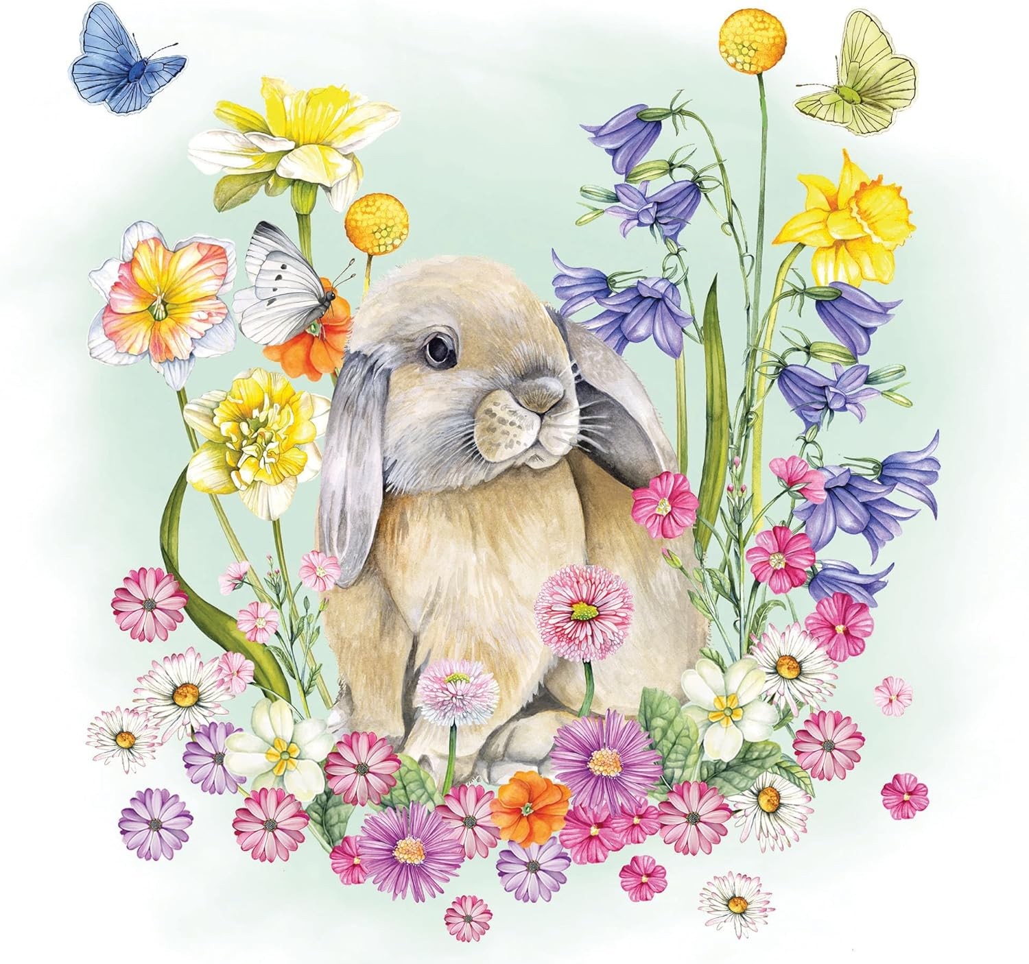 Rabbit Paper Napkins Easter Bunny Spring Flowers Decoupage Party Serviettes 3 Pl