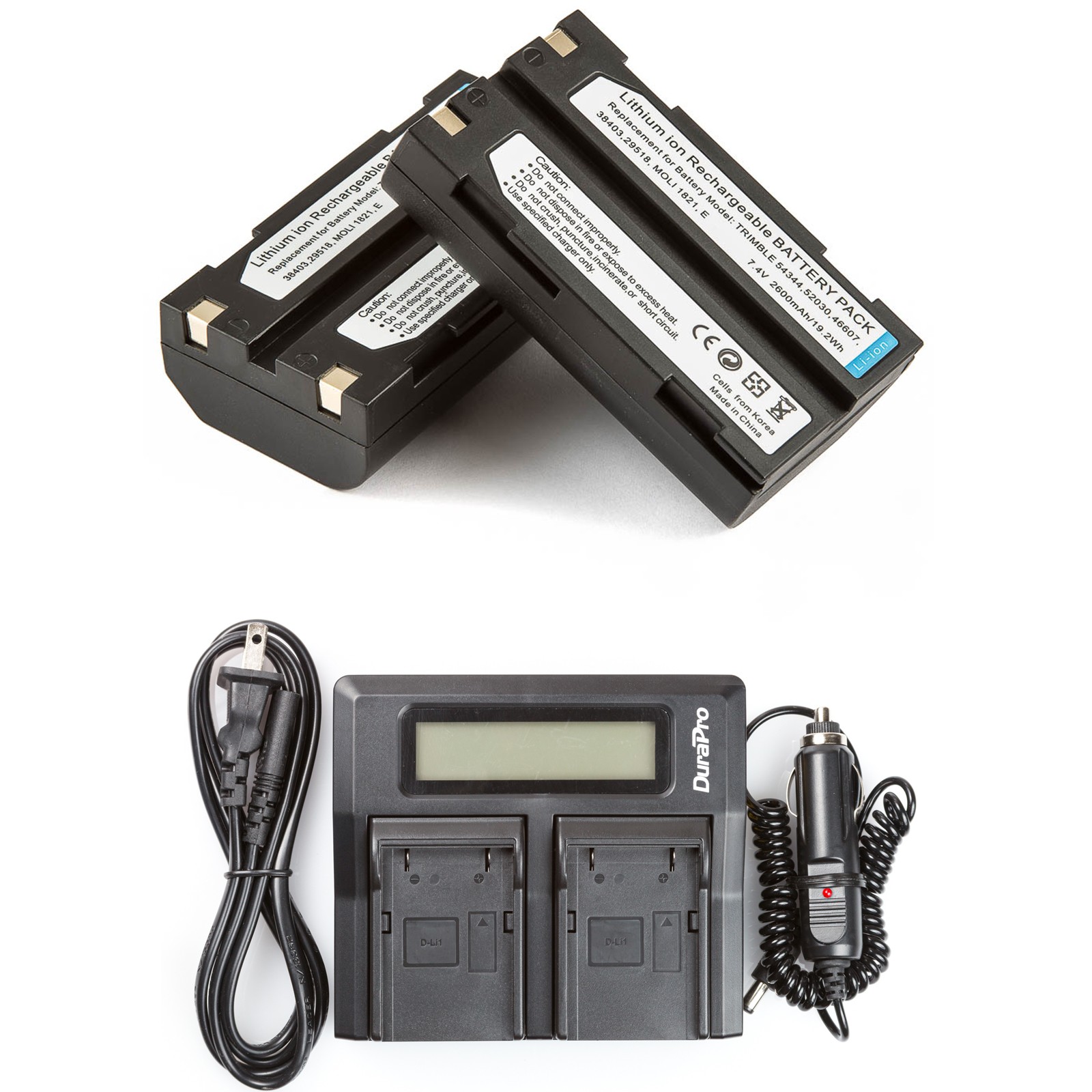 Trimble Tsc1 R8 Dual Rapid LCD Battery Charger with 2 Batteries-image