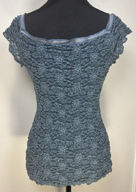 Vtg Y2K Ann Ferriday Lace Stretch Corset Top Fairy Romantic Blue M Whimsigoth