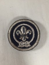Sea Scout FDL round silve blue pin BSA Bullion Patch