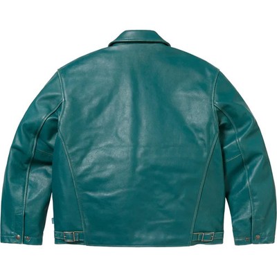 Supreme Schott Leather Racer Jacket Teal | eBay