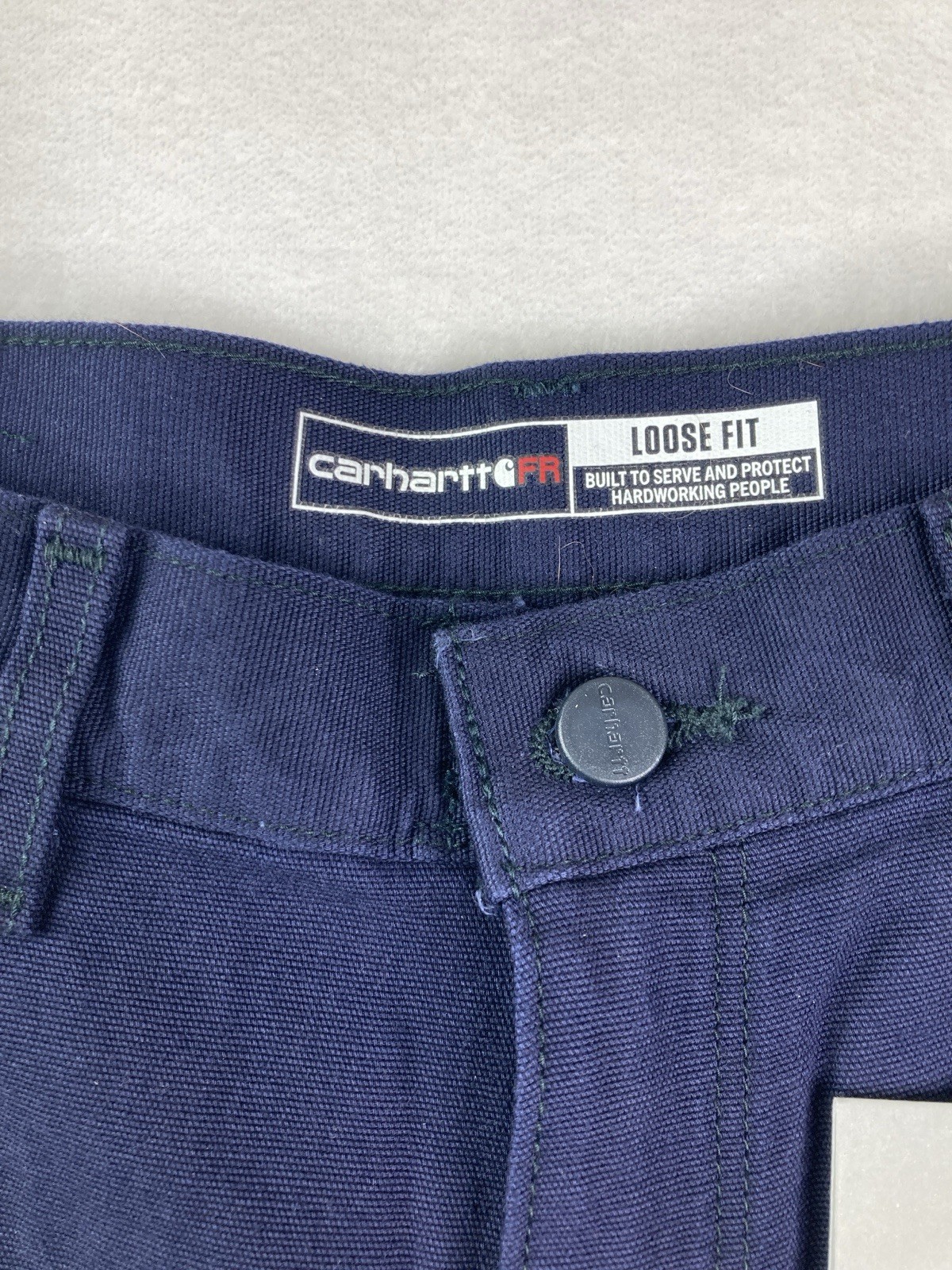 Carhartt FR Loose Fit Canvas Work Pants Navy Flame Resistant Men 34x32 NEW thumbnail 2