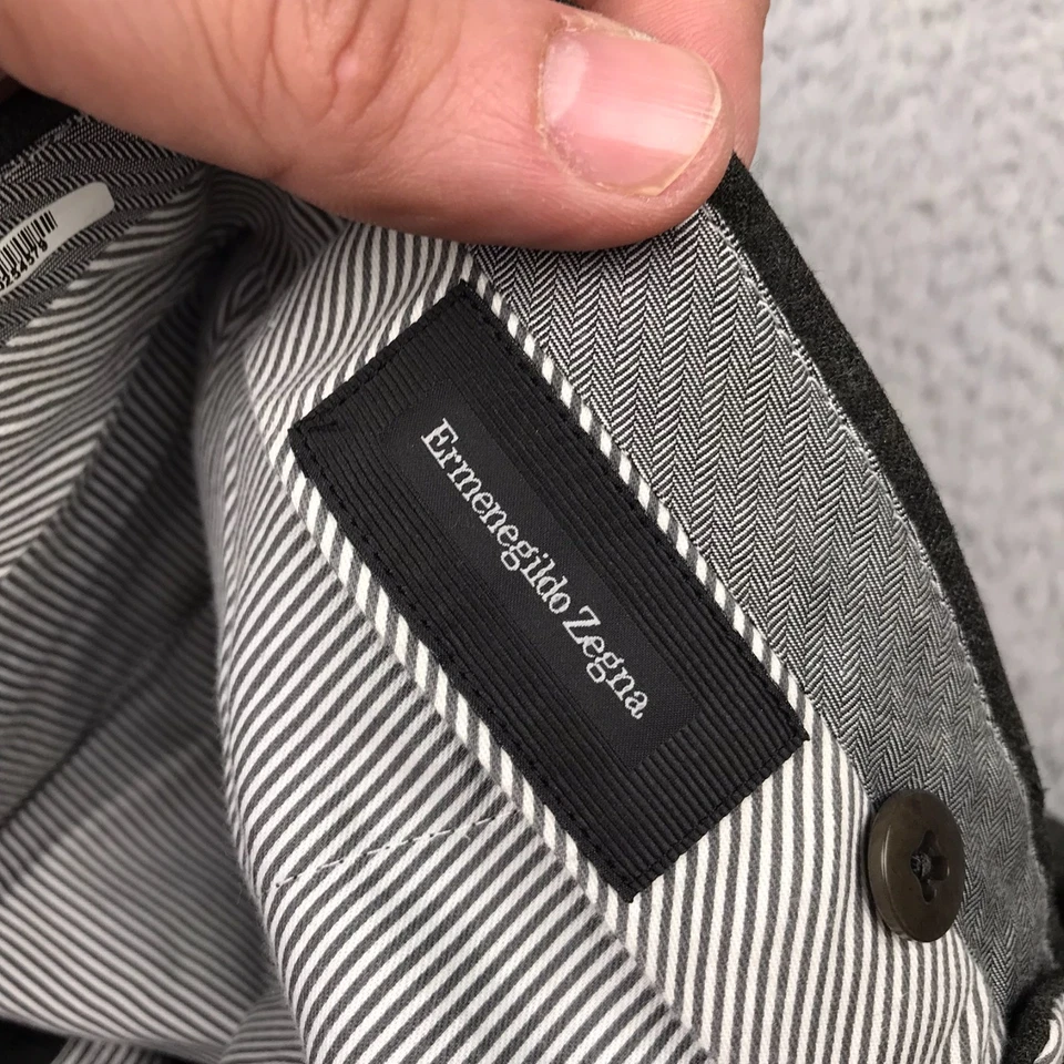 Calça social Ermenegildo Zegna masculina 34x33 cinza lã calças calças - Imagem 4 de 4