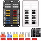 12 Way Blade Fuse Box Distribution 12V/32V Car Bus Boat Marine Bracket Holder UK