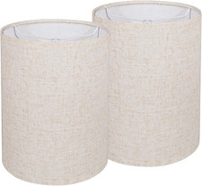 Lampshades Set of 2, Tall Lamp Shades, 10" Top X 10" Bottom X 13" High Beige Lar