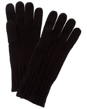 Sofiacashmere Classic Cable Cashmere Gloves Women's Black