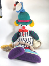 Jean Greenhowe Red Nose Gang Clown Large Hand Knitted Soft Toy Vintage Style