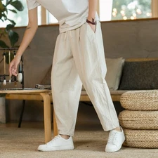 Linen pants men's casual trousers