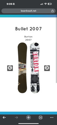 Burton Bullet 64  Snowboard w Chamonix soft bag