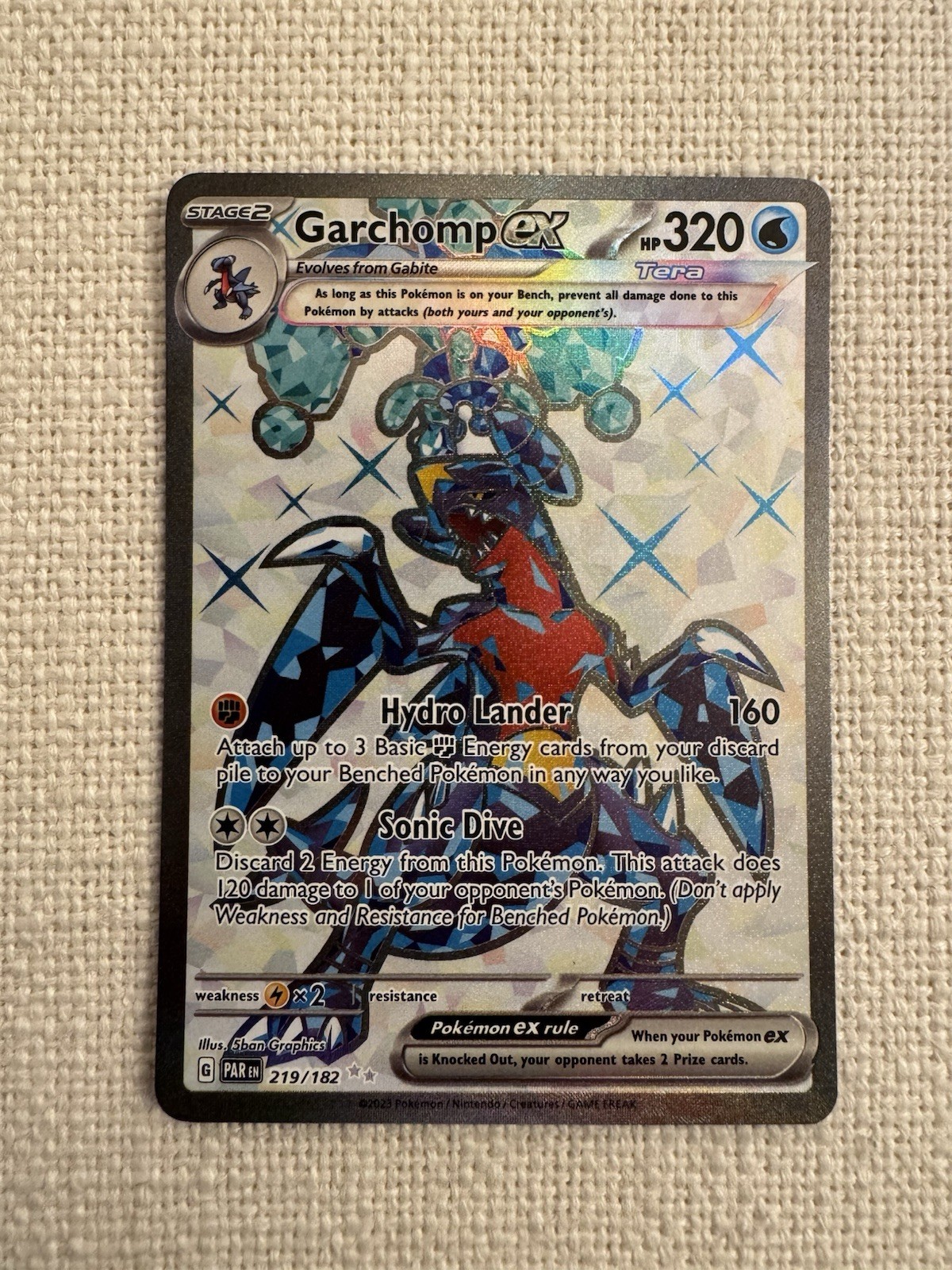Garchomp ex 219/182 SV04: Paradox Rift Pokemon TCG NM