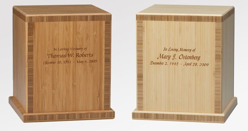 Biodegradable, Eco-friendly Bamboo Adult Funeral Cremation Urn, 210 Cubic Inches - Picture 3 of 4