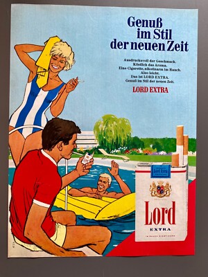 Lord Extra Swimming Pool Pop Art 60s retro Original 1967 Vintage Advert Werbung