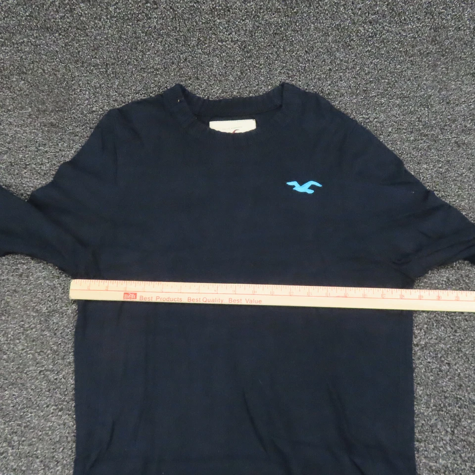 Camisa Hollister Juvenil XL Extra Grande Azul Marino Manga Larga Bordado Logo Niños Foto 3 de 4