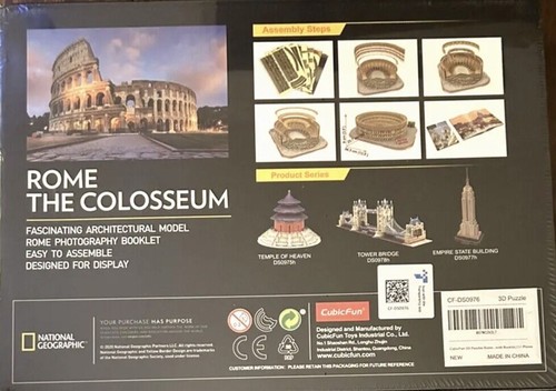3D Puzzle National Geographic Rome Colosseum History Italy Gift Sealed New - Picture 2 of 2