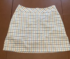 Adidas Golf 2010 ClimaCool Blue White Tan Plaid Skort Sz 6 Built-In Shorts