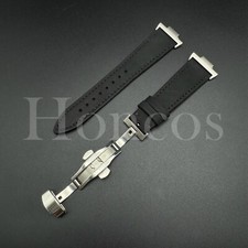 Vintage Leather Watch Band Strap Fits Tissot PRX Adapter Clasp Quick Release BLK