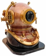 Lots of 5 Copper Antique Scuba Divers Diving Helmets A.j Morse Diving Helmets