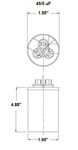 Condensatore Doppia Corsa 45+5 UF MFD 370-440 V AC Per Motori - Alta Condensatore Doppia Corsa 45+5 UF MFD 370-440 V AC Per Motori - Alta